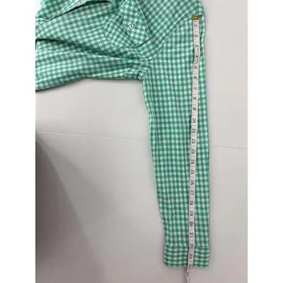 Cato Women's Teal Green and White Gingham Button-Up Shirt Medium - Picture 8 of 8